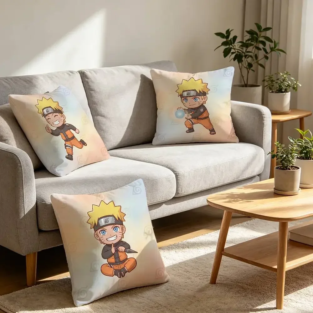 Uzumaki Naruto Holiday Gift Pillow Cover Wrinkle Resistant Soft Cushion Cover Office Nap Sofa Bed Decorative Throw Pillow Covers