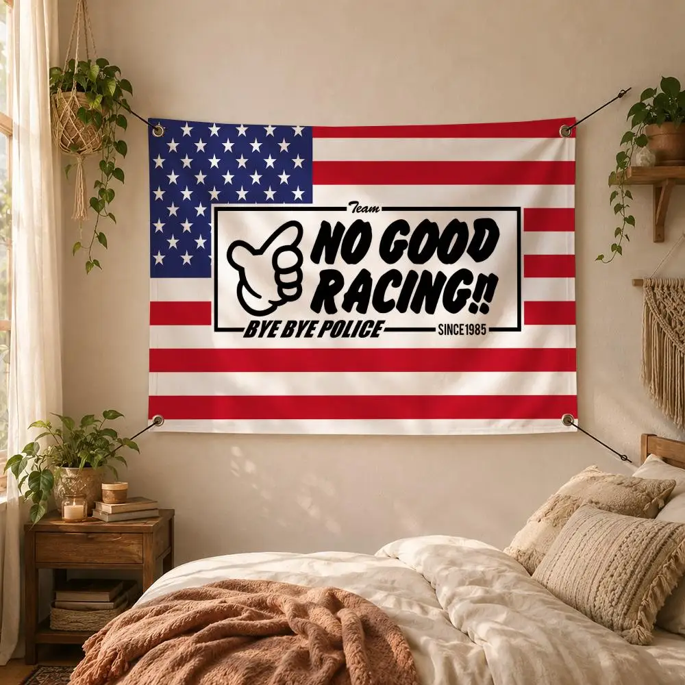 Racing N-No Good Racing Flags Decorative Flag Banner for Outdoor Garden Yard Camping Party Home Wall Hanging Decor