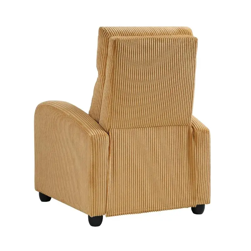 

Yellow Ribbed Corduroy Push Back Recliner Chair - Comfortable Seating for Relaxation and Style