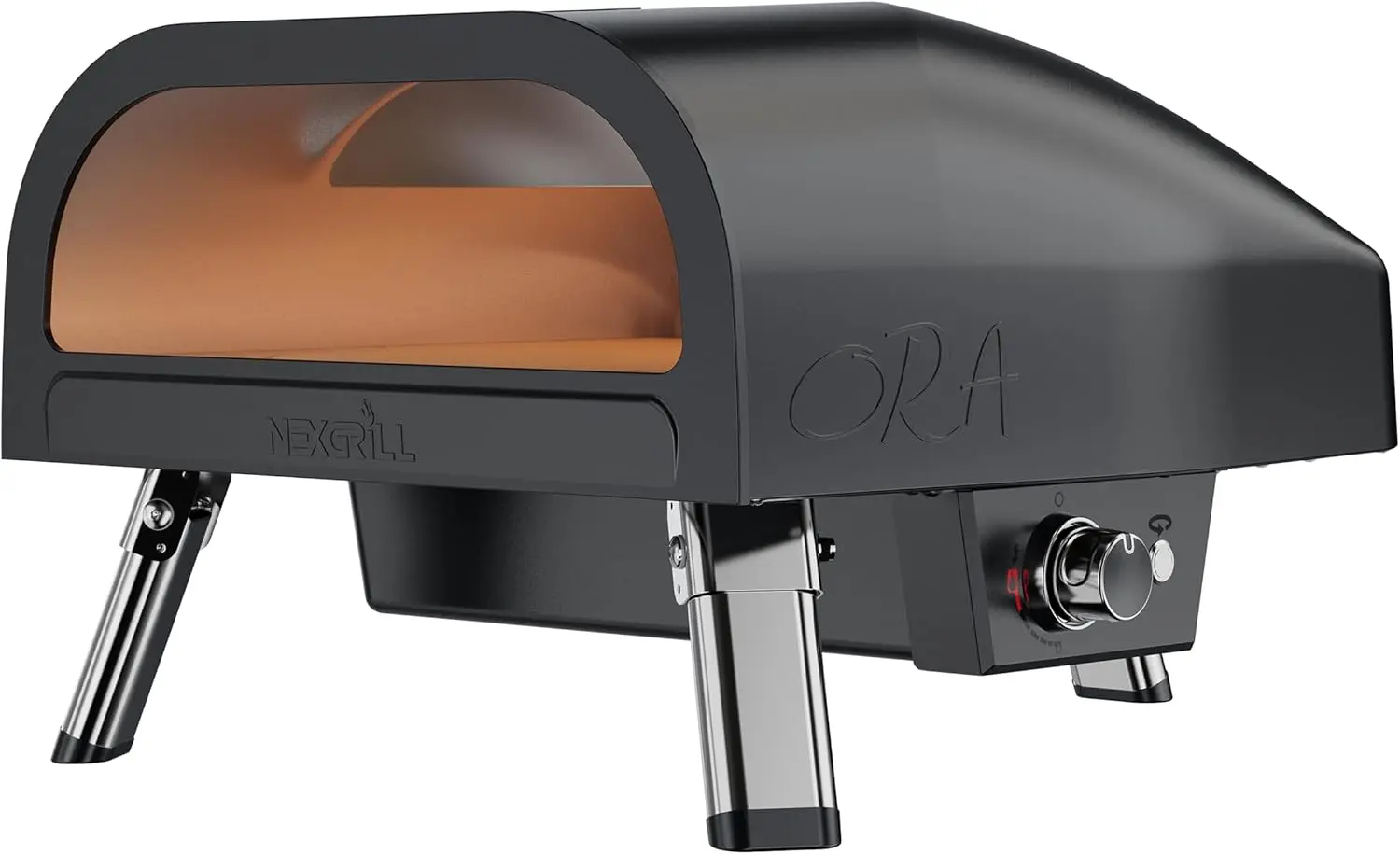 

Ora 16 Portable Tabletop Propane Pizza Oven 24 000BTUs Portable Gas Pizza Cooker with Foldable Legs Auto Rotating Cordierite