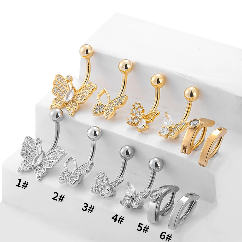 1 Piece Lateefah Sexy Belly Dance Piercing Stainless Steel Zircon for Women Fashion Jewelry Belly Ring