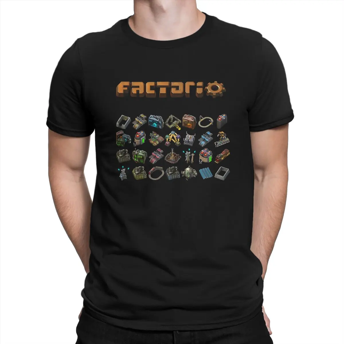 

F-Factorio игровая Мужская футболка, фабричная футболка, индивидуальная Футболка Harajuku, хипстерская уличная одежда