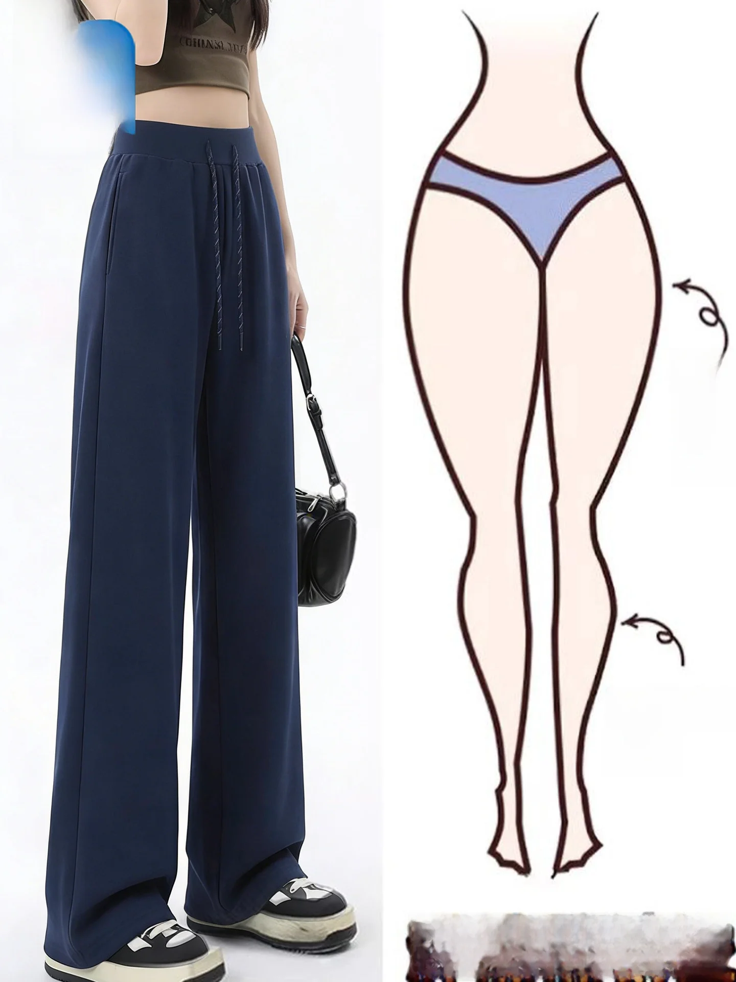 

High Waist Wide Leg Yoga Pants Women's Sportswear Spring Autumn New American Sle Jeanswest True Weave k Blue Casual Pants