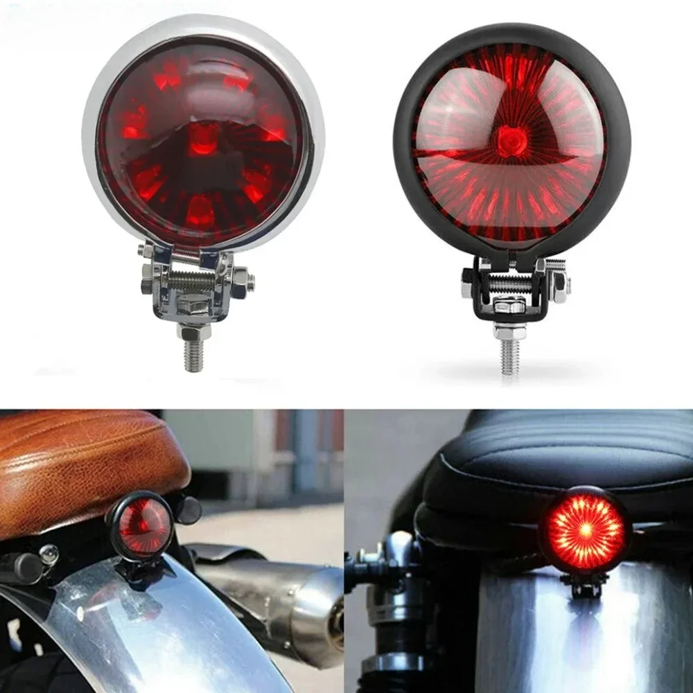 

12V Red LED Motorcycle Tail Brake Light Stop Rear Tail Lamp for Chopper Bobber Cafe Racer Street Bike Motorbike Taillight
