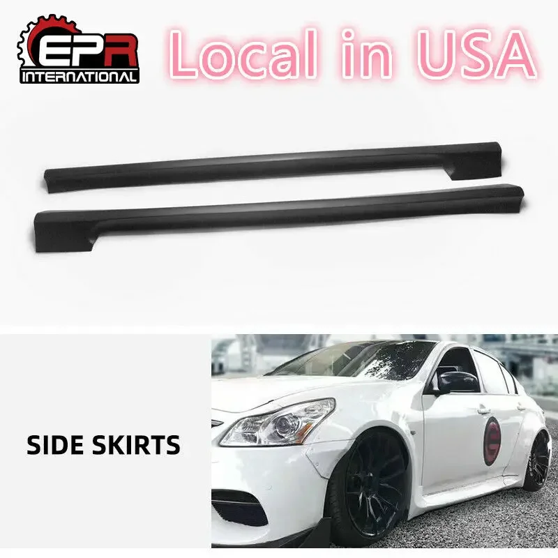 (Local in USA) For Infiniti G37 TP Style FRP unpainted Wide bodykit Side skirt Extension Addon