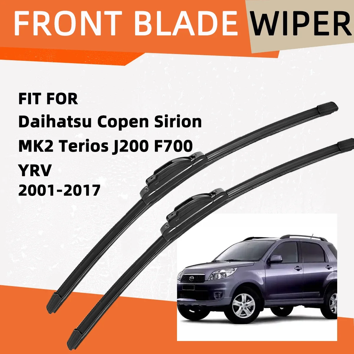 

Double Rubber Car Wiper for Daihatsu Copen Sirion MK2 Terios J200 F700 YRV Front Blade Brushes Accessorie Windscreen Wiper