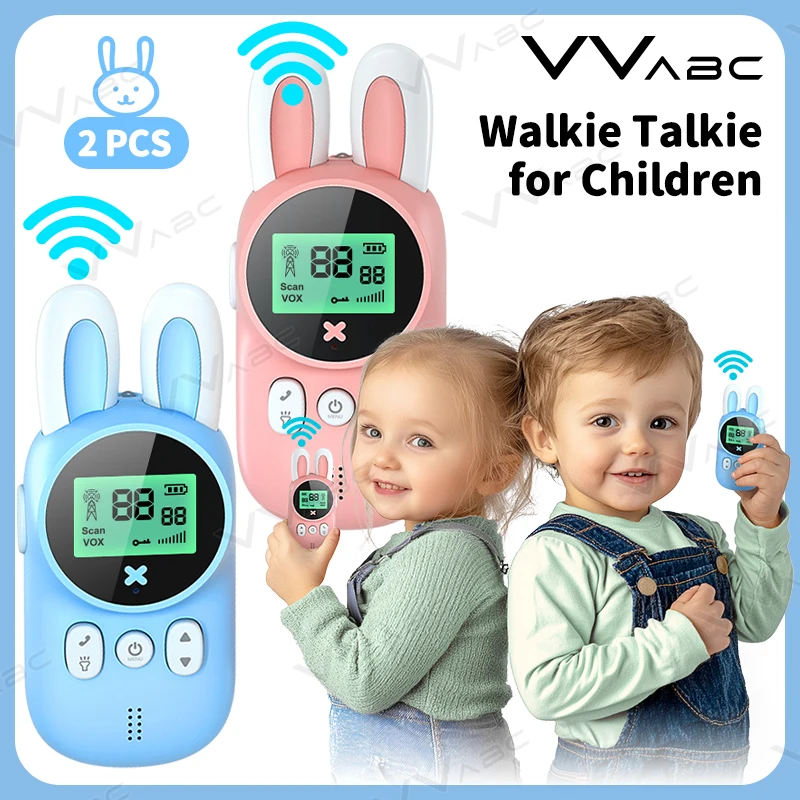 

2pcs mini Walkie Talkie for Kids Rabbit Ear Cute Style 1-3km Handheld 2 way Radio Child Intercom Interphone for Children Toys