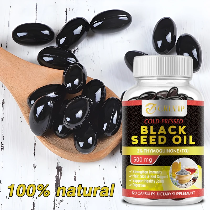 

Black Seed Oil Capsules - Antioxidants, Supports Hair, Joint and Digestive Health, Boosts Immunity, Maintains Healthy Skin