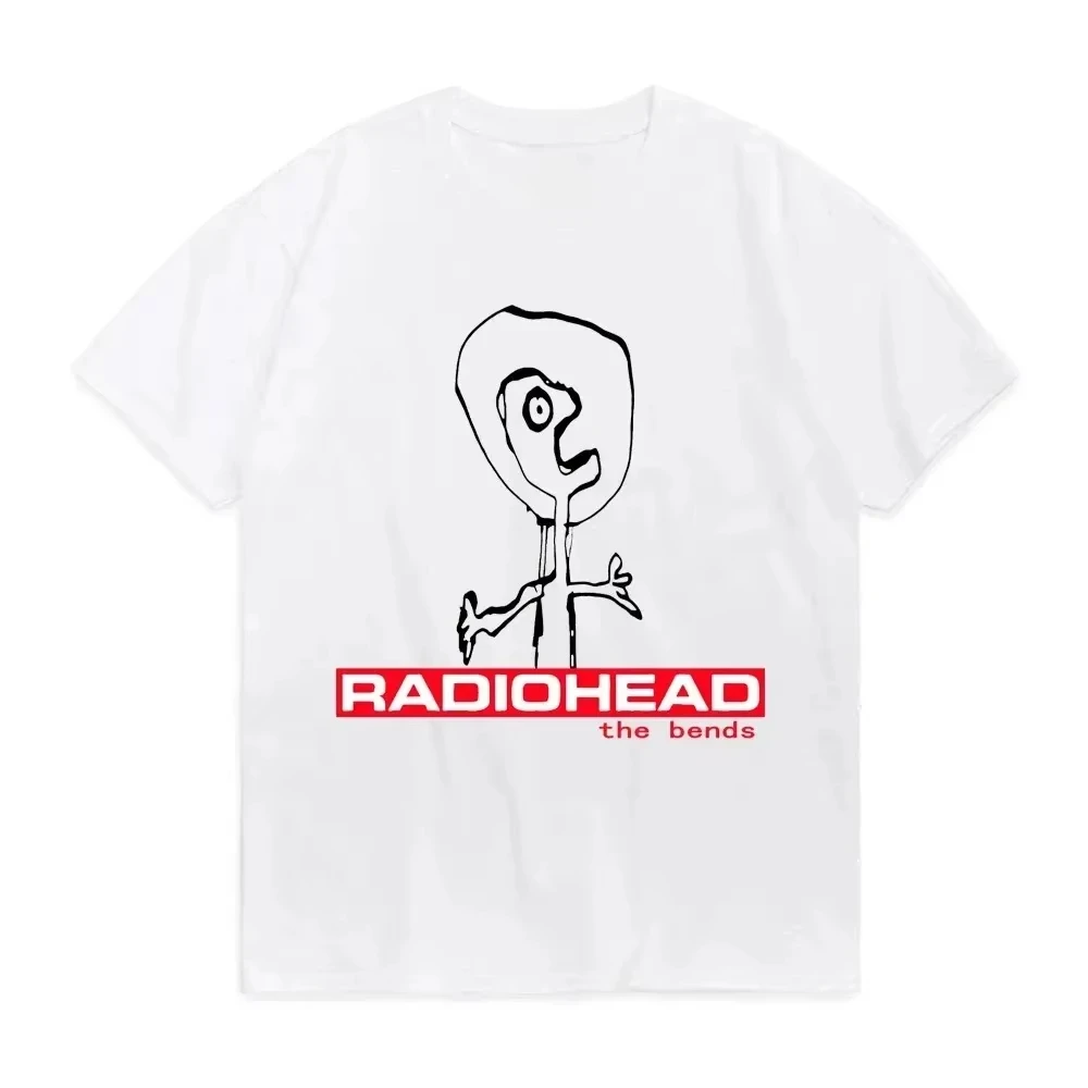 

Лето 2025 г., мужская и женская хлопковая футболка Mew Radiohead The Bend, уличная футболка в стиле хип-хоп с короткими рукавами, простой универсальный топ