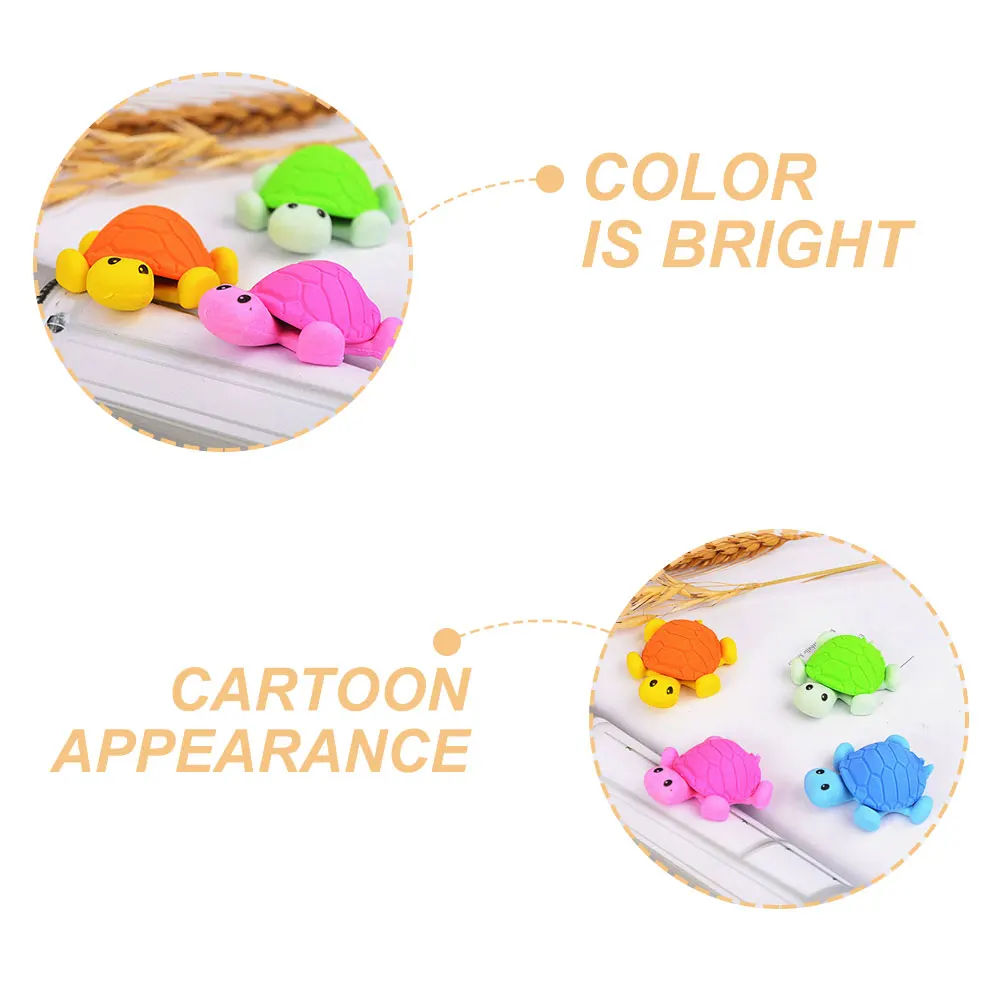 

16Pcs Cute Small Erasers Mini Turtle Shaped Drawing Accessories Safe Light Wear Resistant for Kids Party Favors