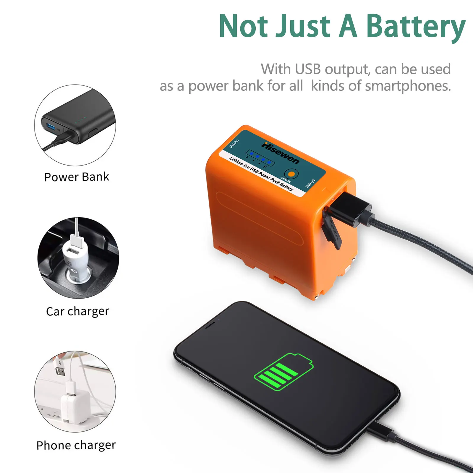 بطارية Hisewen مع مخرج شحن USB ، ضوء فيديو LED ، سوني QM91D ، من من من من من من ؟ #6