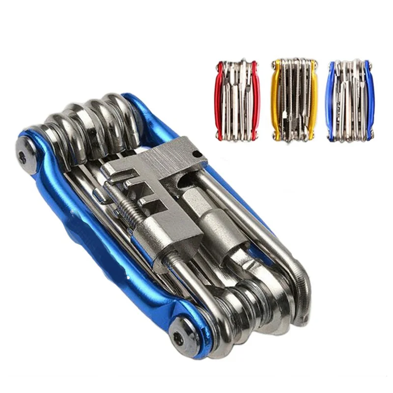 Portable Steel Multifunction Bicycle Tool Maintenance Steel Bike Repair Tool Wrench 11 In 1  MTB Cycling Bike Tools