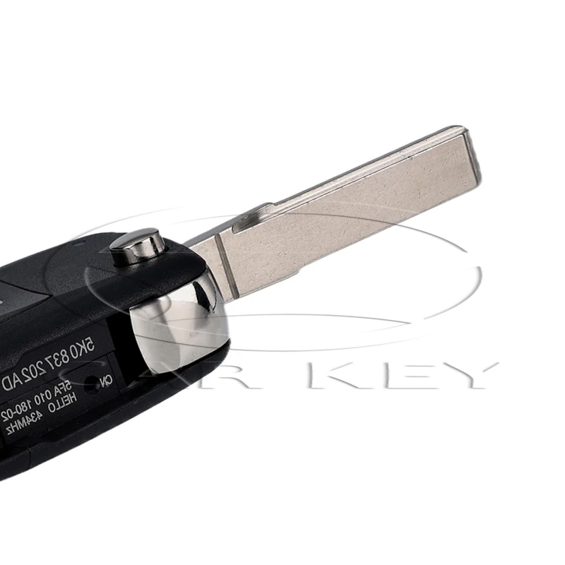 Clé à distance Fob Flip, ID48 Hu66, 433MHz, HTML, VW Volkswagen, Passat, Golf 4 5 6, Polo Beetle Eos, Jetta, Tiguan, Skoda Sedan
