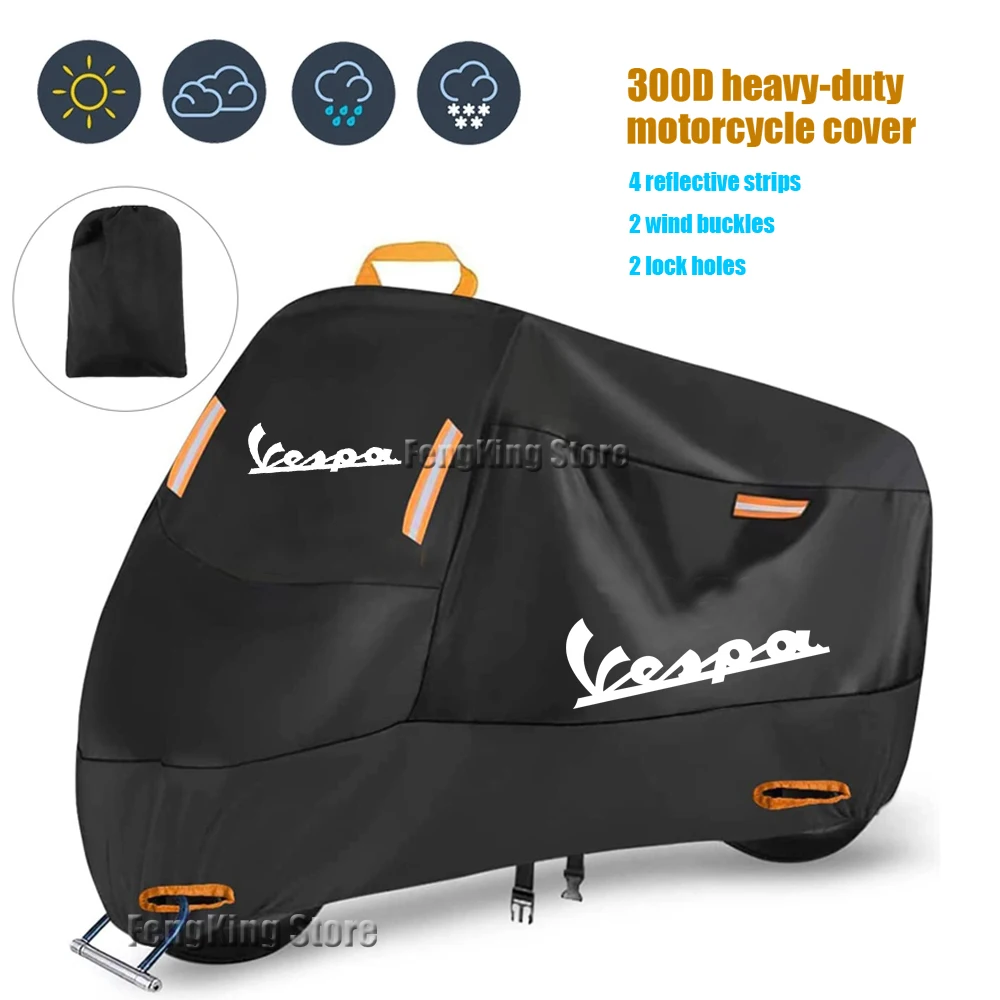 

For VESPA Sprint Primara Scooter GTS 300 Piaggio Motorcycle Cover Uv Protector Dust All Season Motorcycle Waterproof Cover