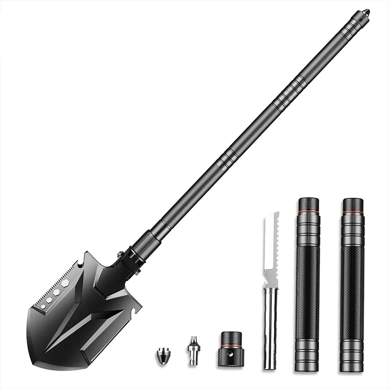 Multi-functional Engineering Shovel Set Wild Survival Tool Military Camping Equipment Folding Shovel with a Free Bag