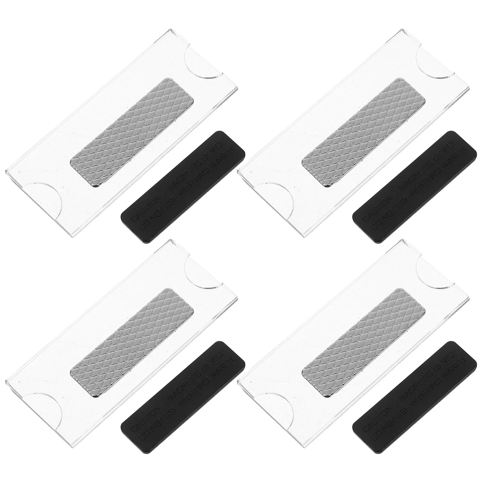 

4 Pcs Magnetic Transparent Breast Card Hard Id Badge Holder Water Proof Student
