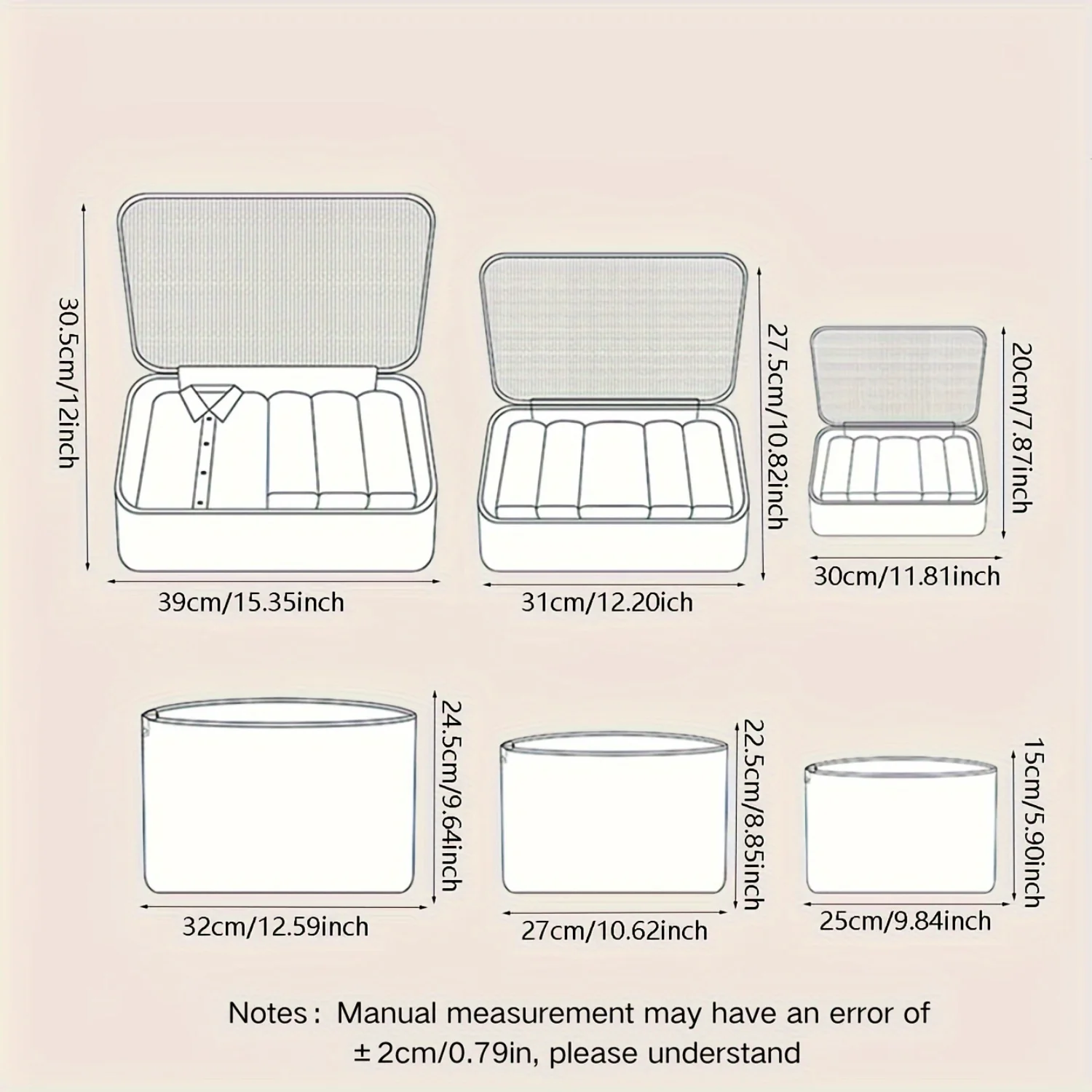 6pcs/set Single Color Travel Organizer Set, Clothes Packing Cubes, Waterproof Laundry Pouch, Underwear Bag, Cosmetic Case, Toile