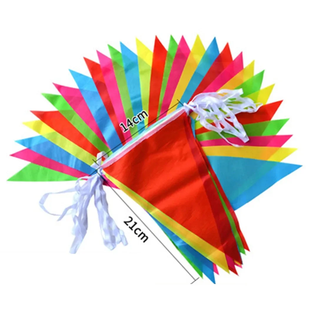 Multi Colour Triangle Flags Bunting 14*21CM/18*25CM/20*35CM For Kindergarten Home Garden Wedding Shop Street Festival Decor