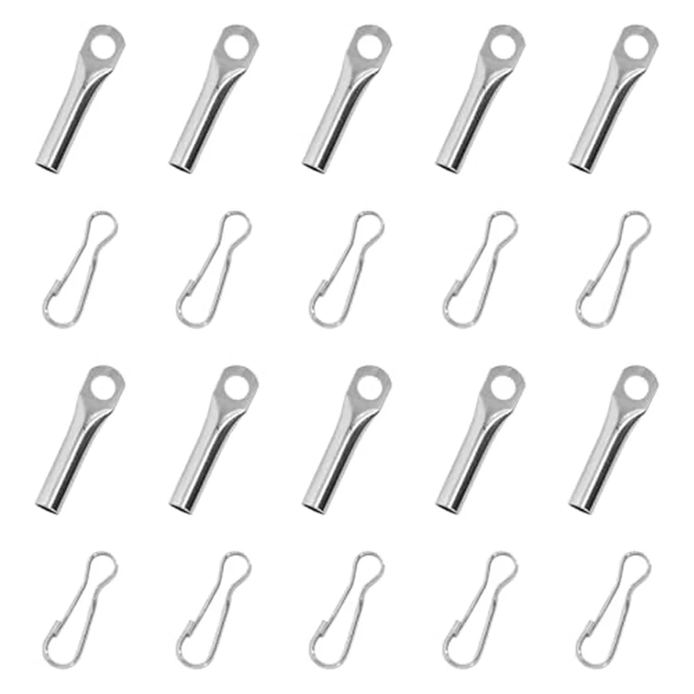 10 Pieces Of Rope End Clips And One-Way Hook Suitable 8mm Rope Trailer Tarpaulin For Outdoor Camping Tent Guy Rope Fastening