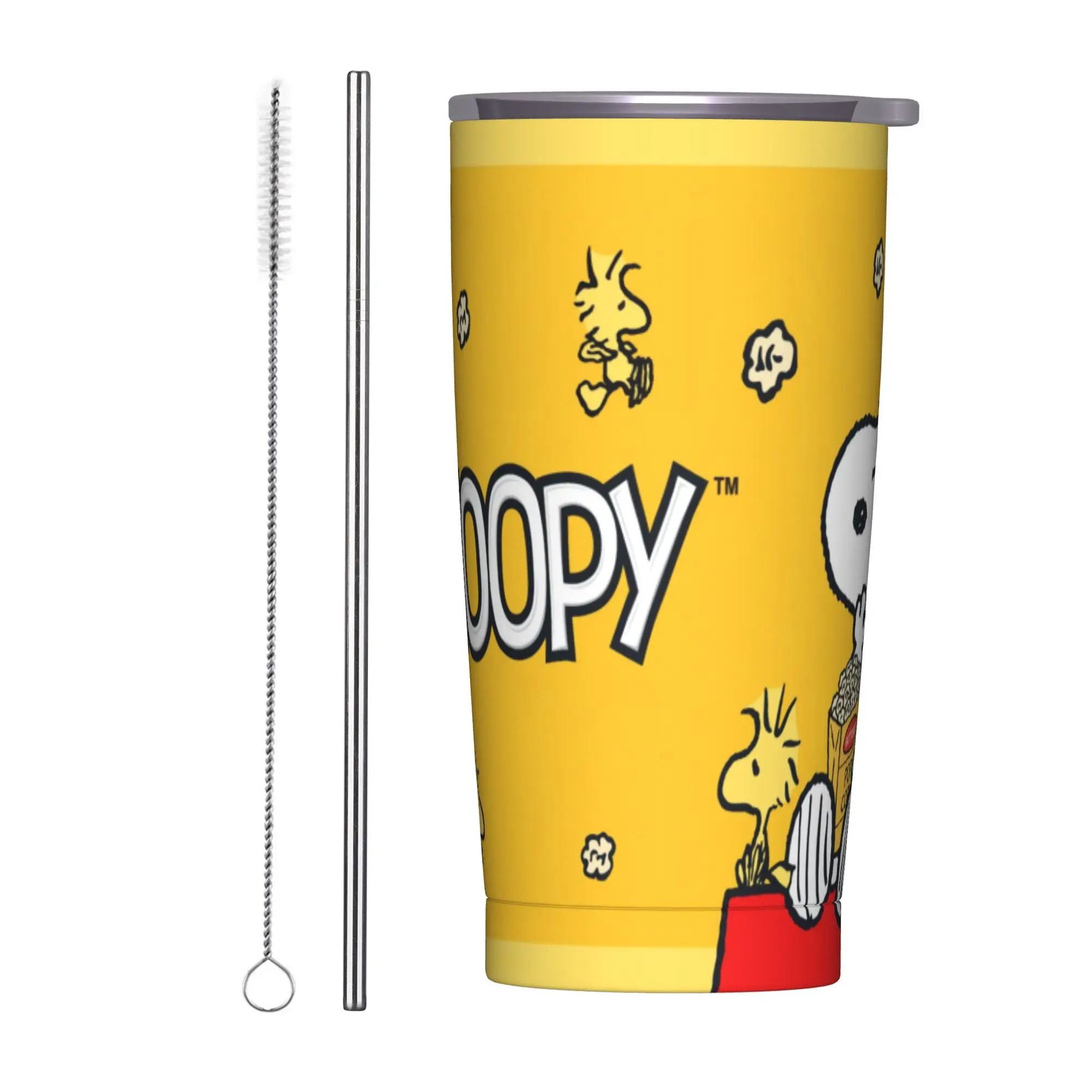 

Snoopys cartoon dog Tumbler With Straw Stainless Steel Tumblers Cup Double Wall Vacuum Insulated for Cold Or Hot 20oz