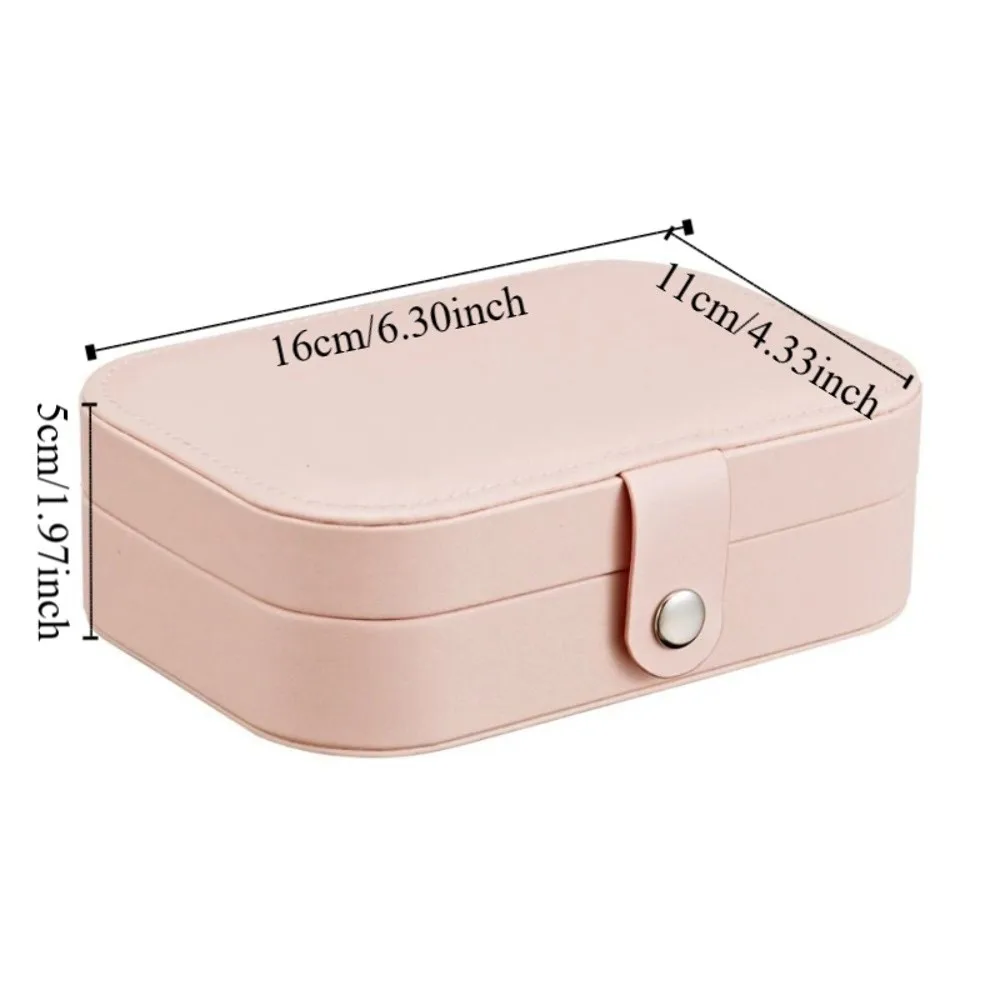 صندوق تخزين مجوهرات عتيق بسيط مربع من جلد البولي يوريثان وقلادة وخاتم حافظة عرض مجوهرات صغيرة منظم القرط للسفر #6