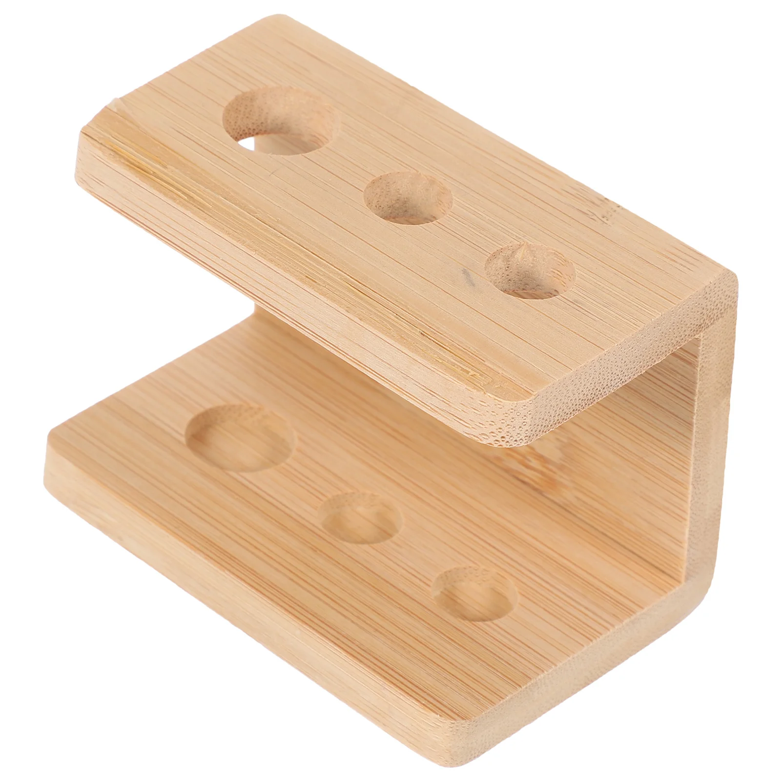 

Bamboo Toothbrush Holder 3 Hole Countertop Organizer for Electric Toothbrush Heads Desktop Brush Rack Pencil