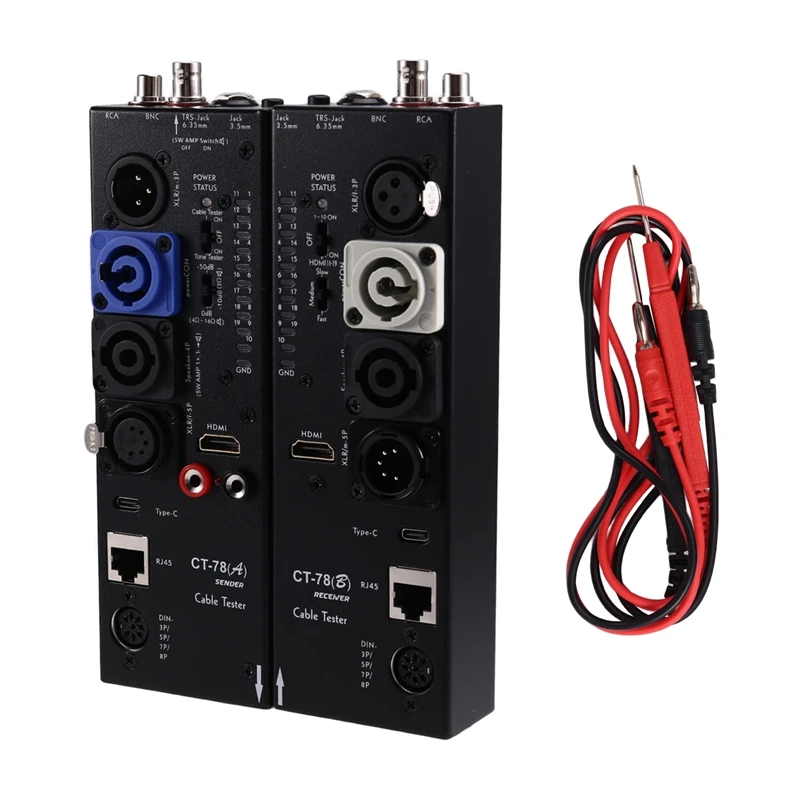 CT78 Multifunction Cable Tester XLR Audio, Separation Remote, and -Compatible Automatic Detection in One Device-BCBW