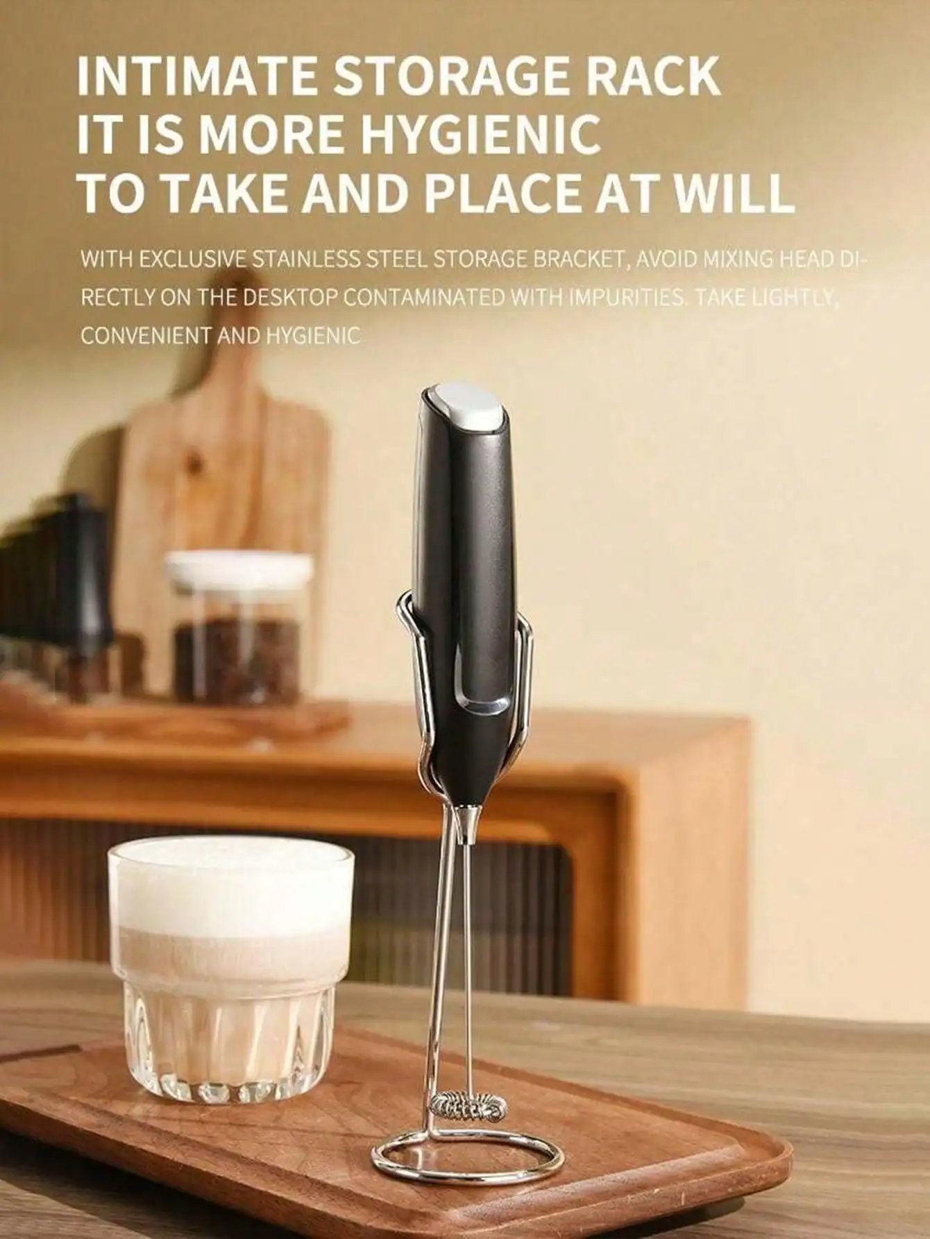 Hand-Held Blender Milk Foam Coffee Blender Strong and Fast Foaming High-Quality Stainless Steel Blender Portable Milk Frother