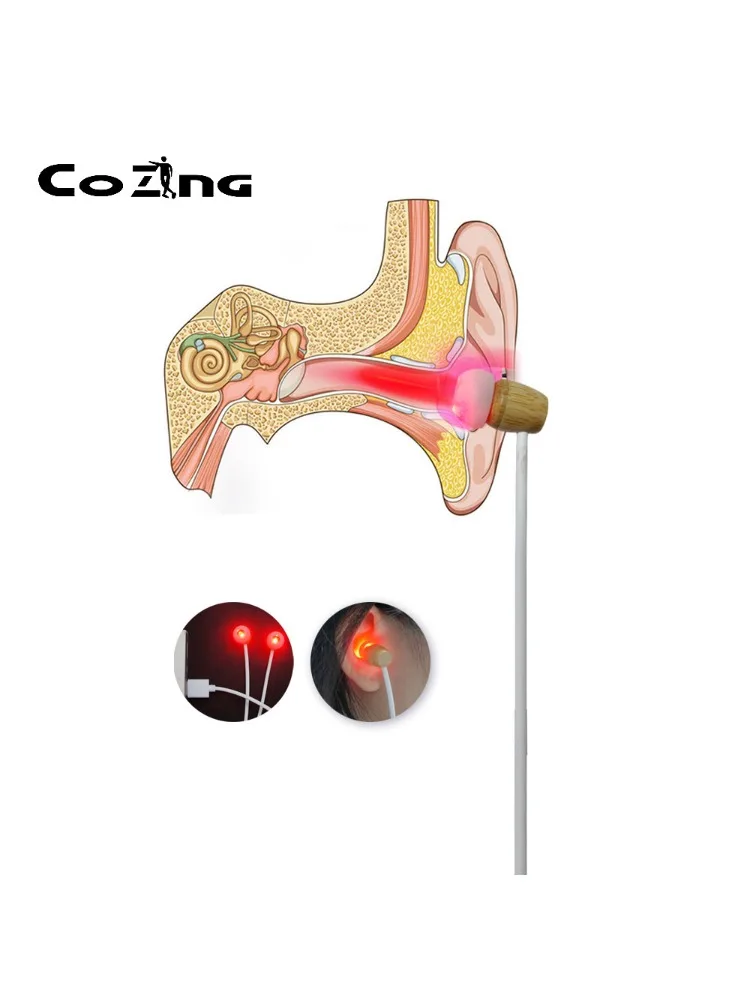 

Anti Tinnitus 650nm Laser Portable Relief Ringing pain Itching Clean Ear Canal Blockage Improve Hearing Loss Calm Ear Pressure