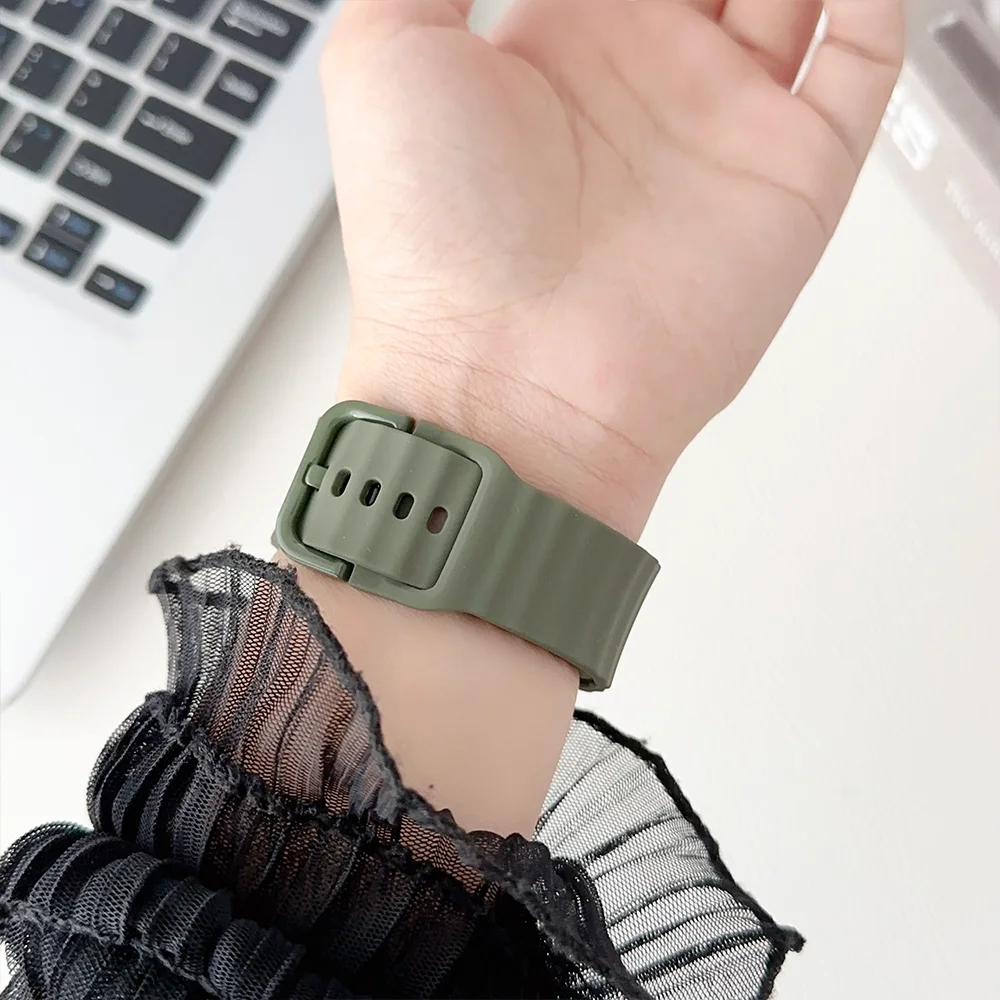 OriginalสําหรับSamsung Galaxy Watch 7 6 5 4 44มม.40มม./FE/Pro/Classicซิลิโคนกีฬาเข็มขัดสร้อยข้อมือCorrea Galaxy Watch 7สาย