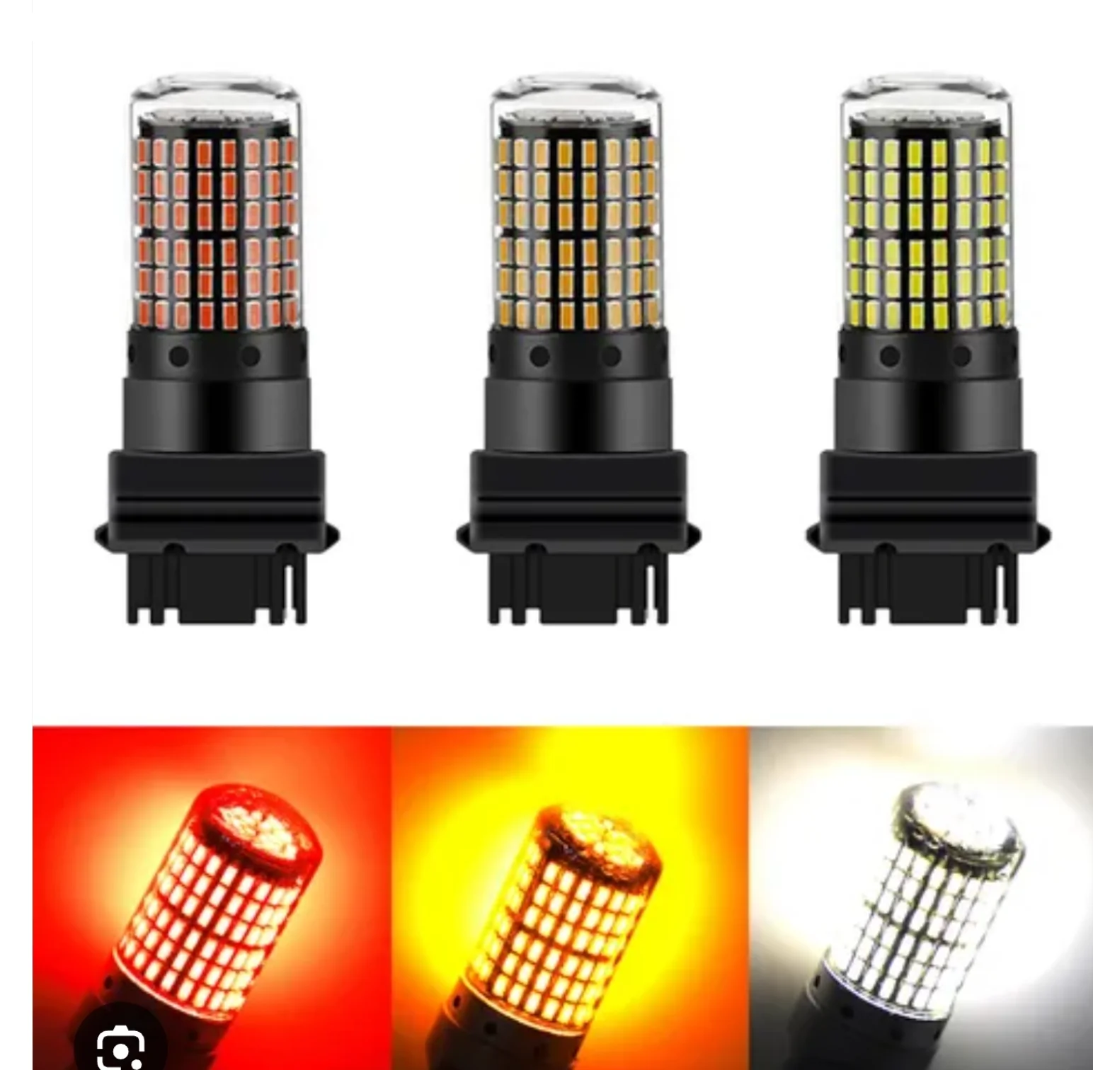3156 LED Turn Sigal Lights Backup Bulbs Canbus Bright Red white amber p27w t25 - view 2