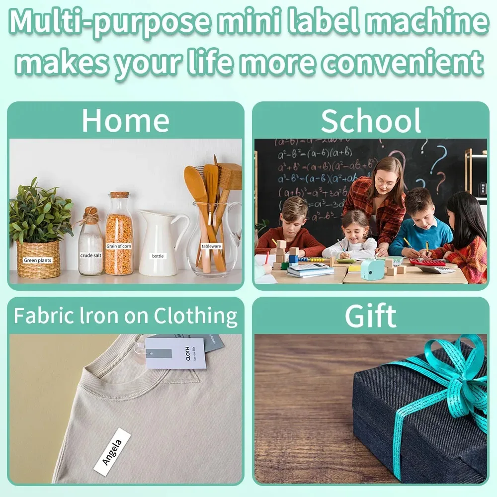 Phomemo P12 Label Maker with Tape Mini Label Font Sticker Maker for Stain Ribbon Portable Bluetooth Label Printer Color Printing