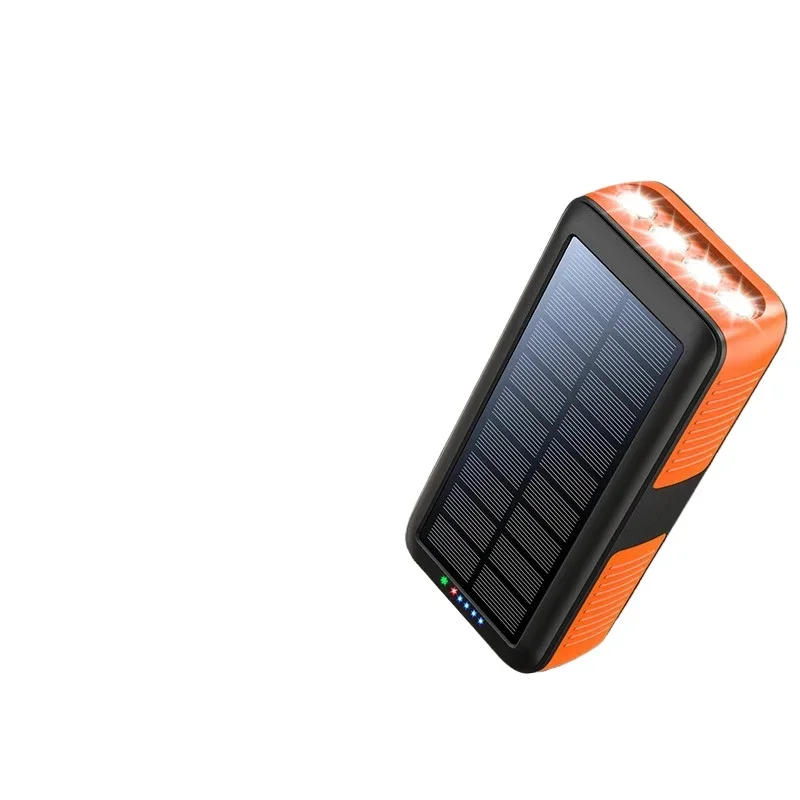 10000mAh For IPhone IPad Tablet Xiaomi Powerbank Hand Crank Solar Power Bank With Cable Flashlight 2 USB Outdoor Battery Charger