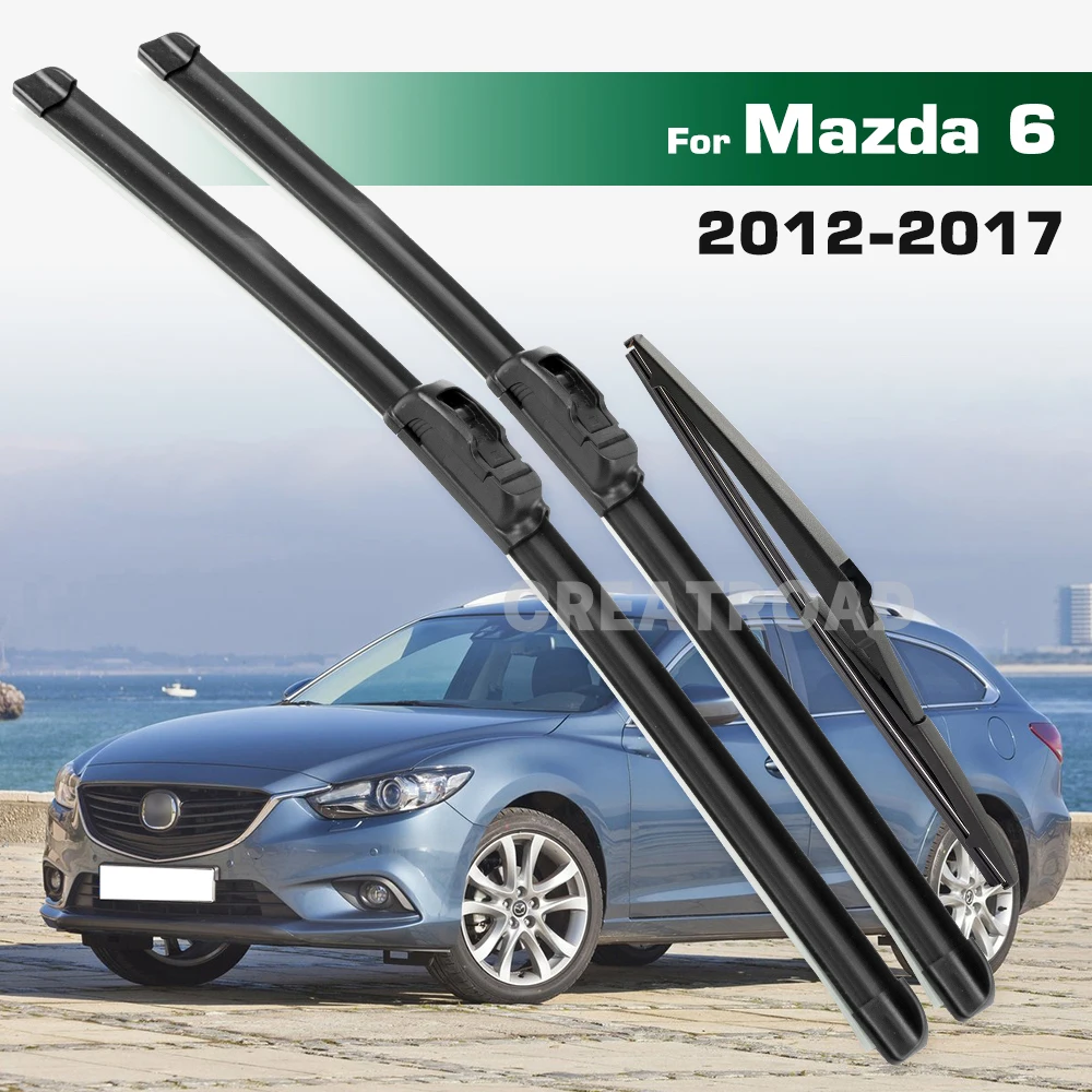 

For Mazda6 Mazda 6 GJ1 GL MK3 2012-2017 2013 Wiper Front & Rear Wiper Blades Windshield Windscreen Window Brushes 24"+18"+12"