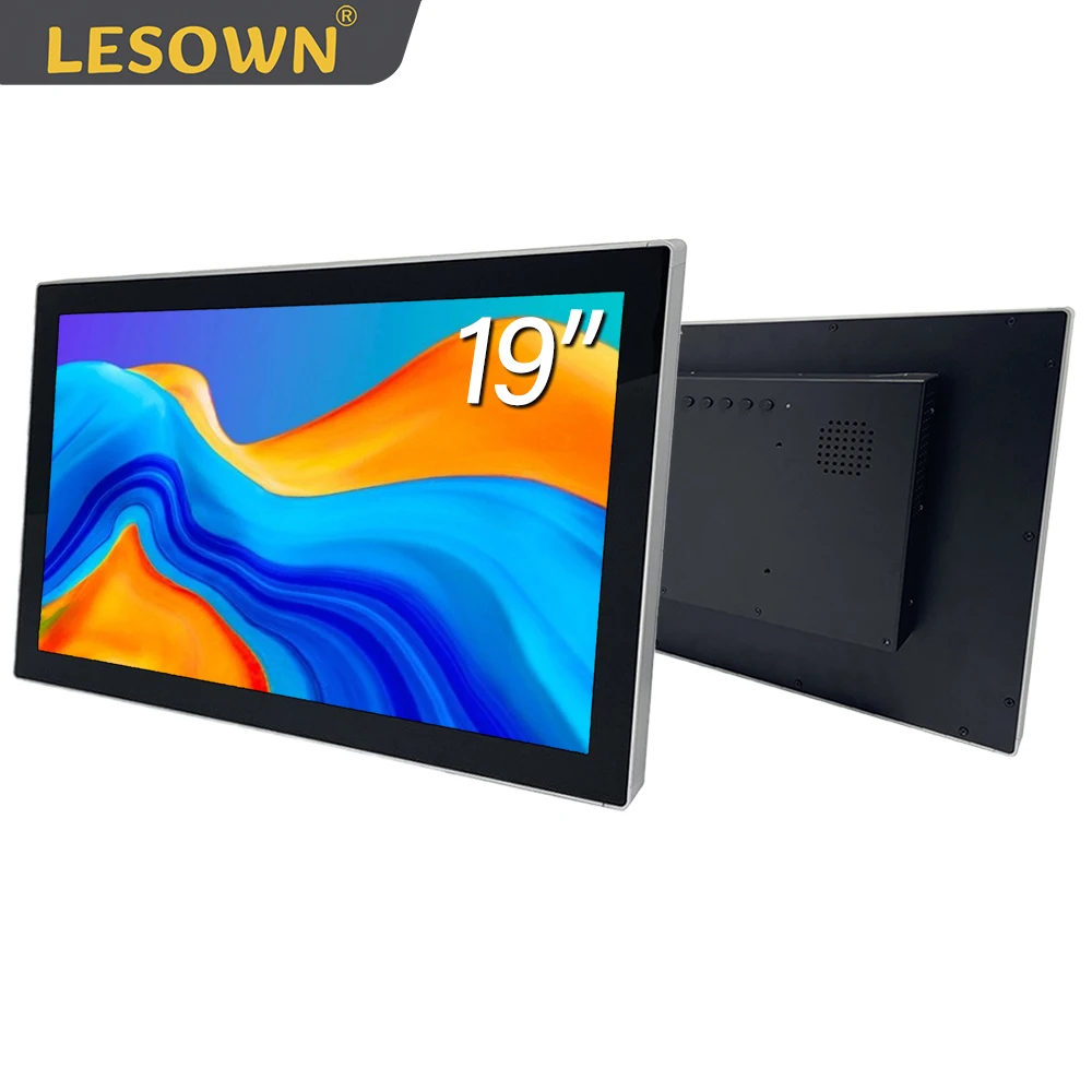 LESOWN-Monitor de toque industrial, VGA, HDMI, 1440x900, FHD segunda tela, montagem na parede, instalação VESA, 19, 18, 5 Polegada, 1080p