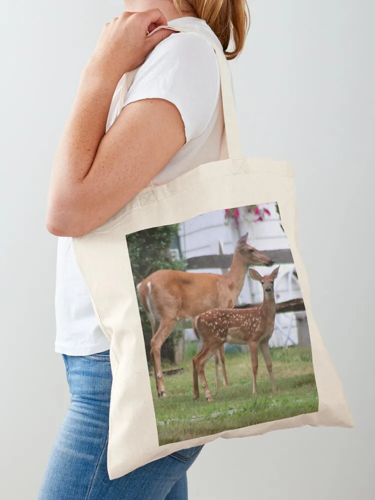 

Deer: Doe and Fawn Tote Bag custom canvas bag handbag canvas tote great bag