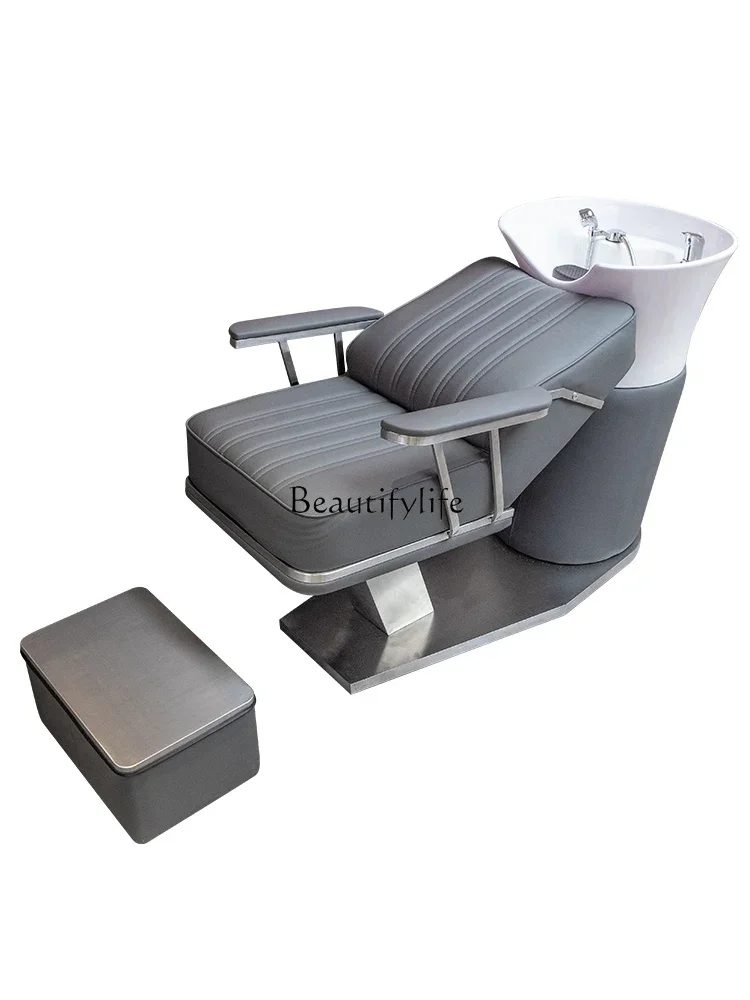 

FG17Lying Half Flushing Bed with Water Heater Integrated Hair Saloon Dedicated Stainless Steel Ceramic Basin