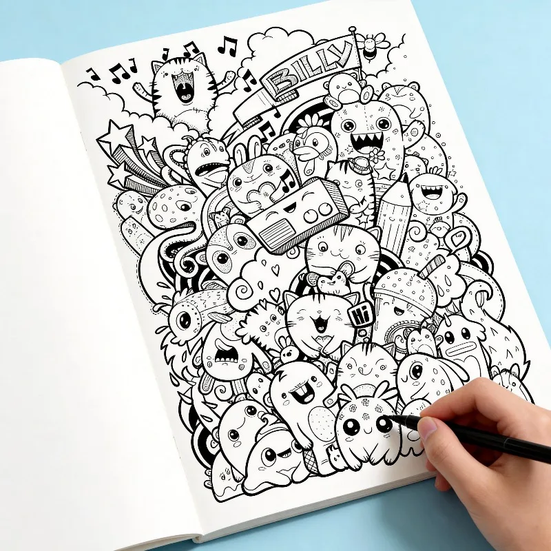 One Adult Decompression Fun Graffiti and Healing Drawing Book One Graffiti Line Drawing Coloring Book 22 Different Patterns