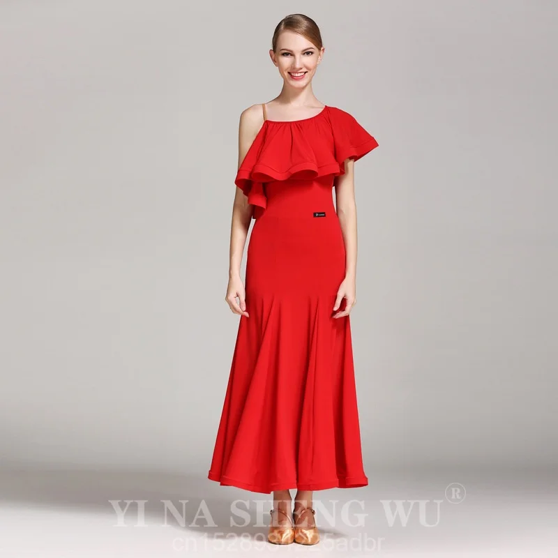 Frau Ballroom Dance Kostüme Senior Ärmelloses Tango Walzer Tanz Kleid Für Frauen Ballroom Dance Wettbewerb Dresse Modern Dance