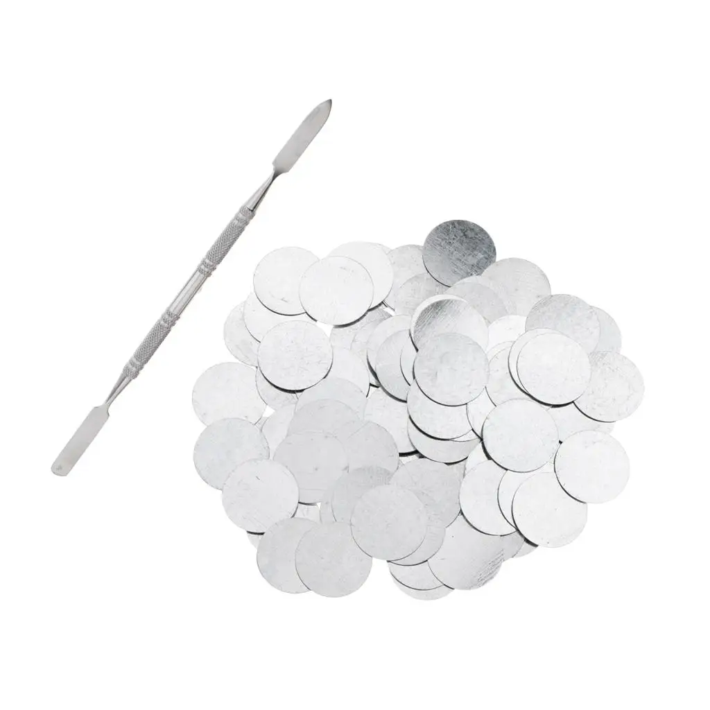 100Pcs 25mm Metal Stickers for Empty Eyeshadow Blusher Makeup  + Depotting