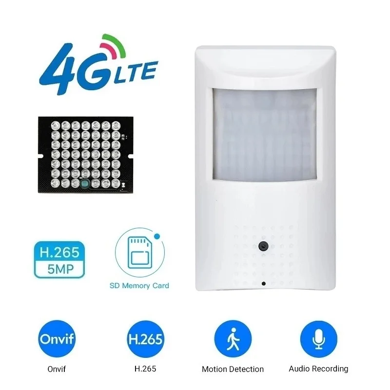 Mini PIR Style Camera Indoor 940 Night Vision 3G 4G SIM Card Surveillance 2MP/5MP Invisible 4G LTE Security Monitor 2-Way Audio