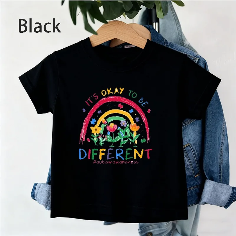 قميص التوعية بالتوحد حسنًا أن تكون قمصان مختلفة هدية التوحد للفتيات والأولاد ملابس أطفال 100 قطن تي شيرت طاقم تي شيرت
