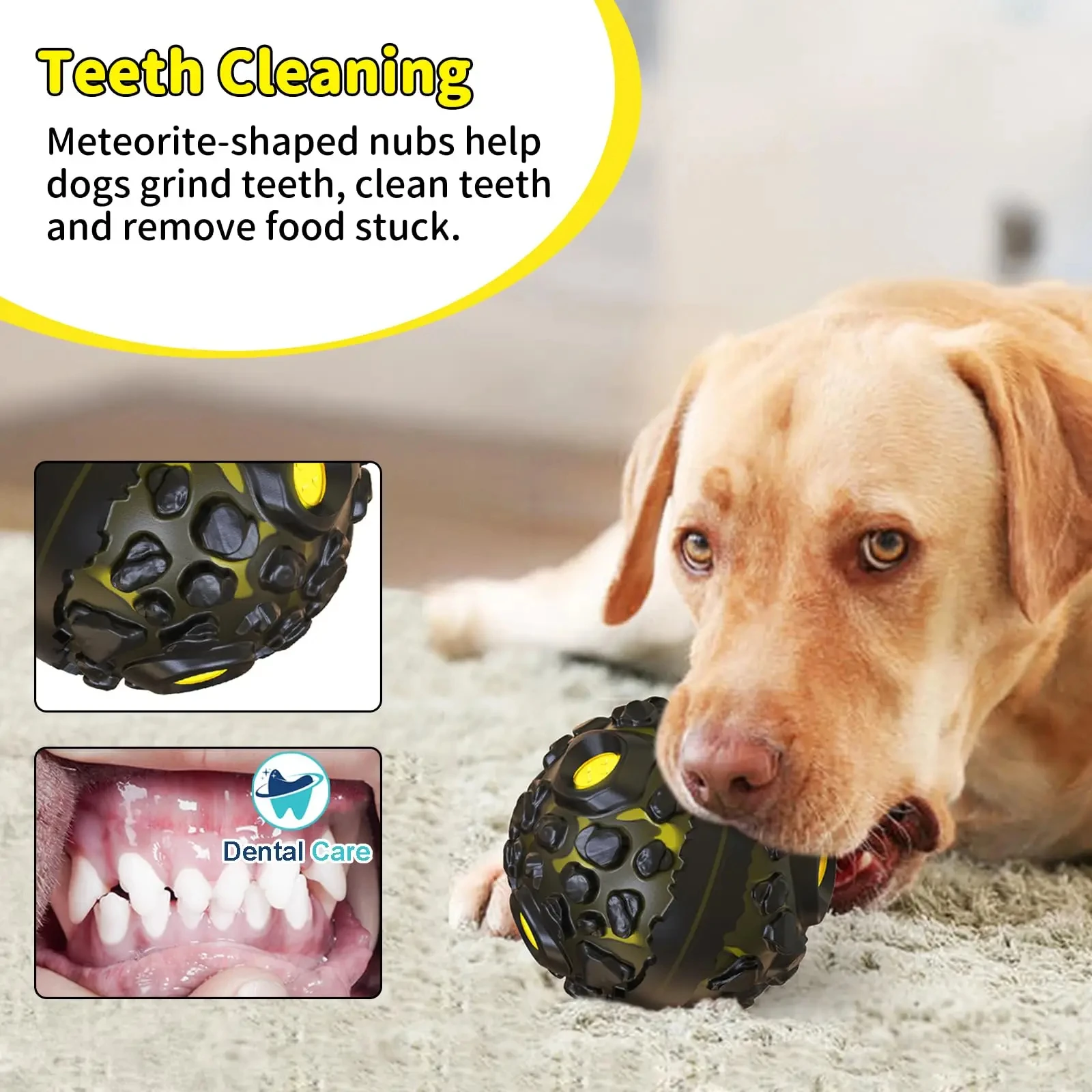 

Dog Ball for Aggressive Chewers Interactive Dog Toy Balls Fun Squeaky Sound Durable for Small Medium Large Breeds Pet Chew Toys