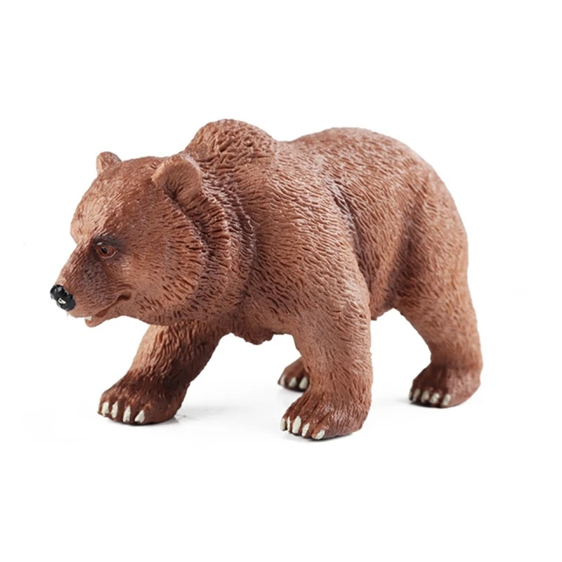 4’’ Life Like Brown Bear Model Figure for Room Decoration Model WildAnimal Bear Toy Car Table Decors Child Education Toy