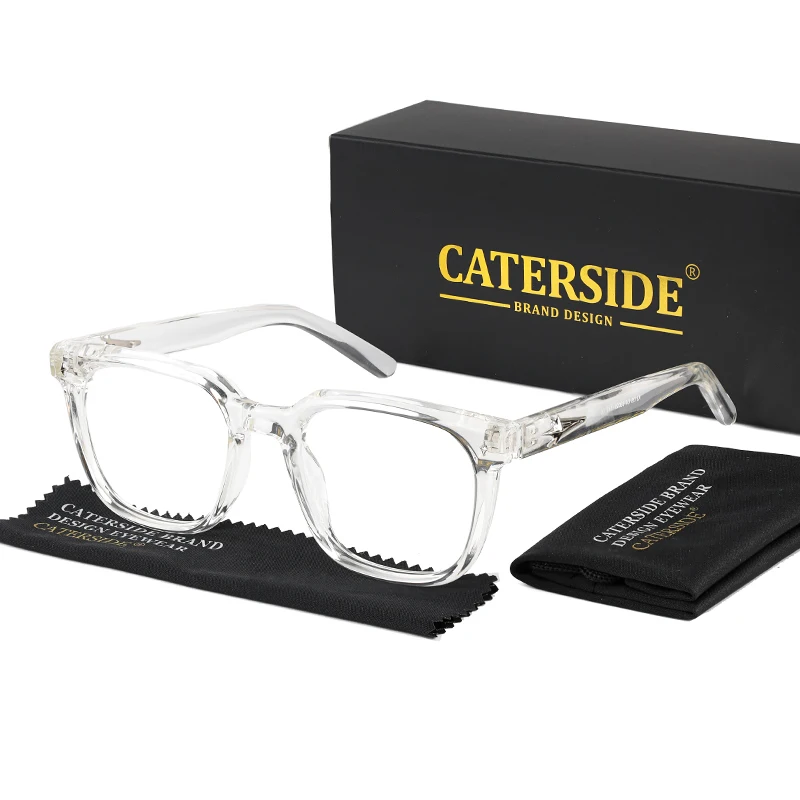 CATERSIDE Anti-Blaulicht-Brille für Herren, Markendesign, TR90, quadratische Rahmen, Brillen für Damen, Business, minimalistische Mode, transparente Gläser – Detail 10