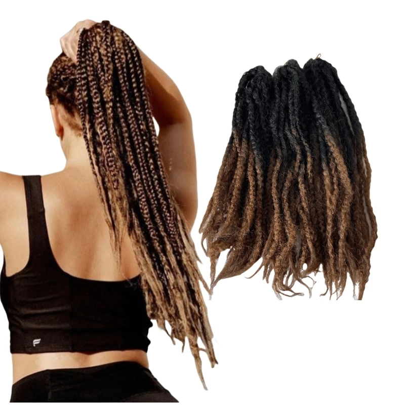 10 Packs Two Tone Ombre Color Black Brown #4 Marley Braids Synthetic Hair Extensions for Black Woman