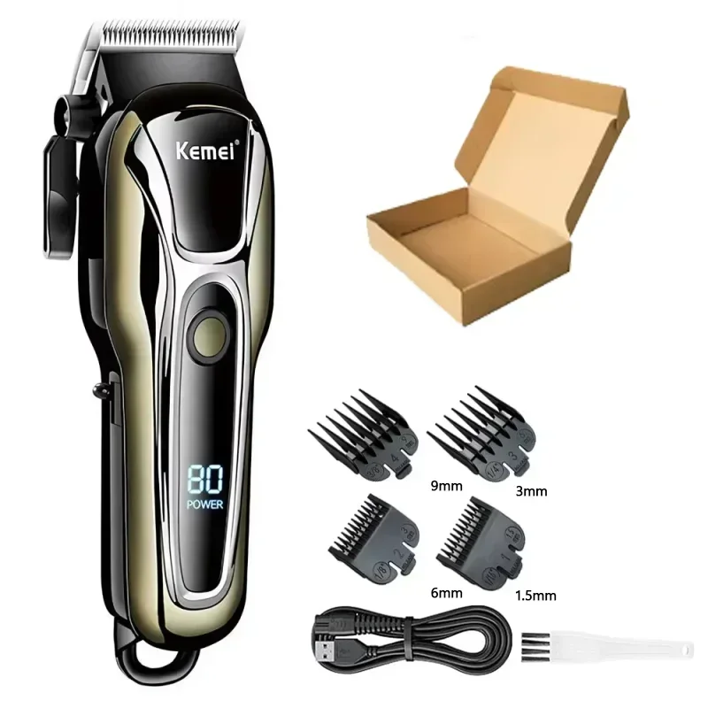 Kemei PG1990A Oplaadbare Tondeuse of Limietkammen Professionele Draadloze Mannen Tondeuse Heren Haar Snijmachine Kapper