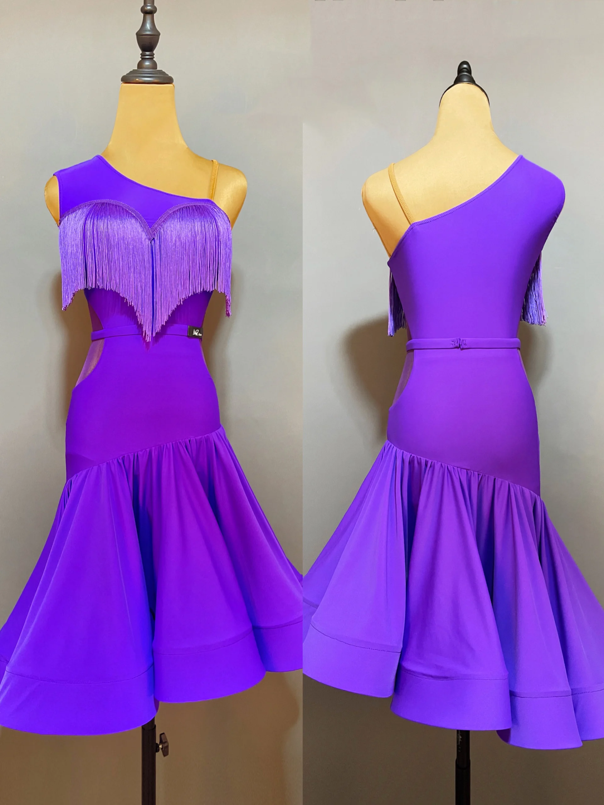 Vestido de baile latino sin mangas, traje de competición con flecos y hombros descubiertos, ropa de baile ChaCha, ropa de práctica Samba, DL10720