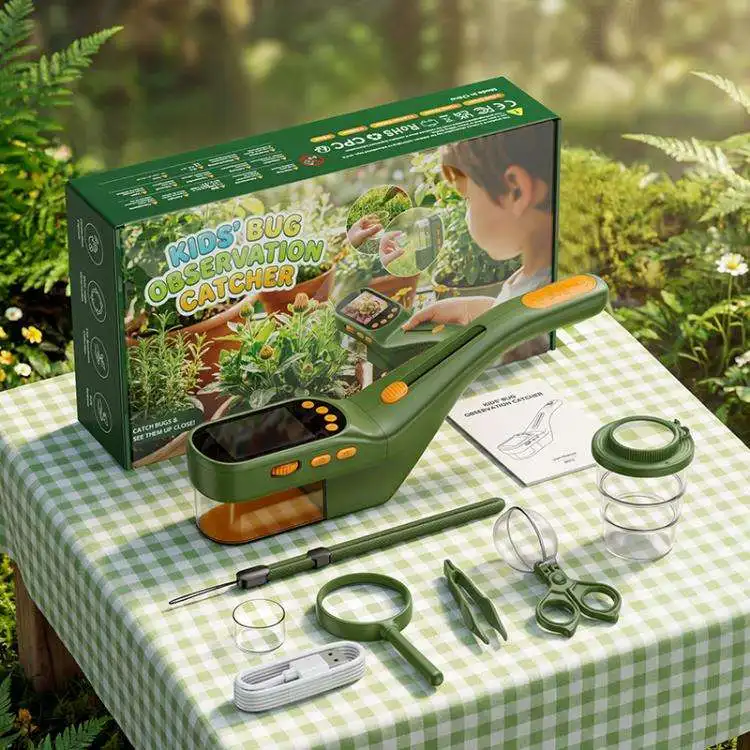 Plastic Kids Bug Viewer 500X HD Microscope 1080P 2.4