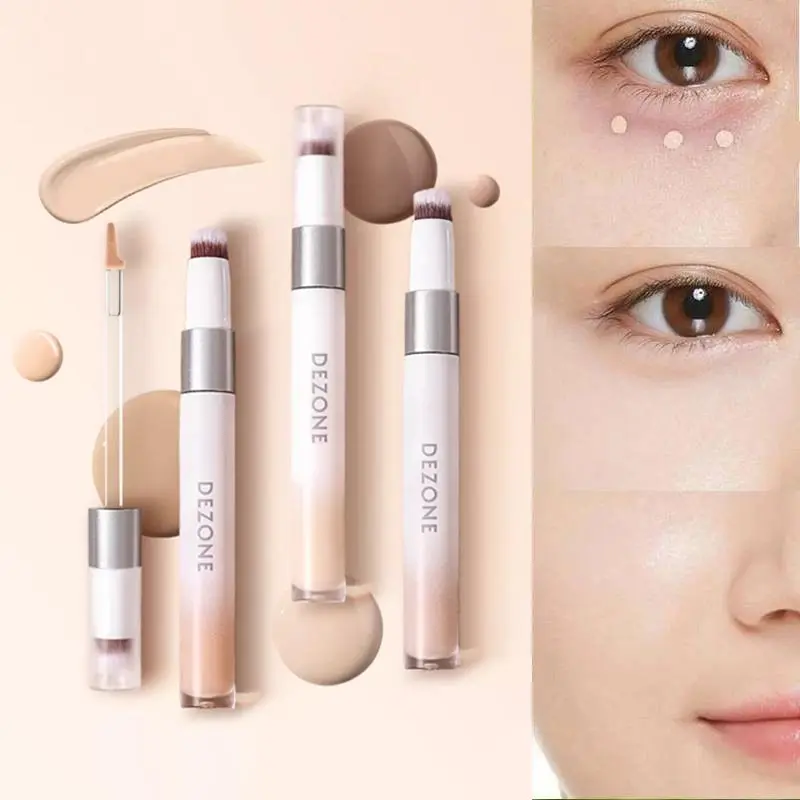 

New Double-ended Concealer Natural Long-lasting Brightens Conceals Dark Circles Tear Troughs Lightweight Moisturizing Concealer